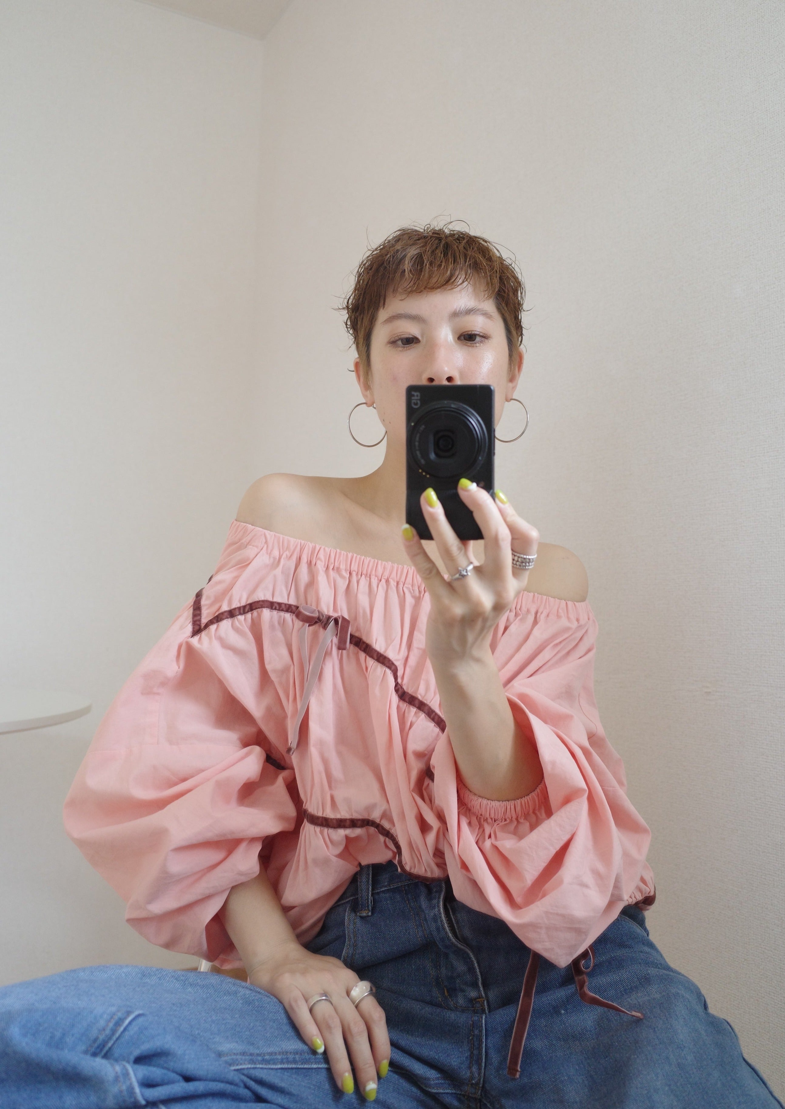 gather ribbon blouse – hjerte