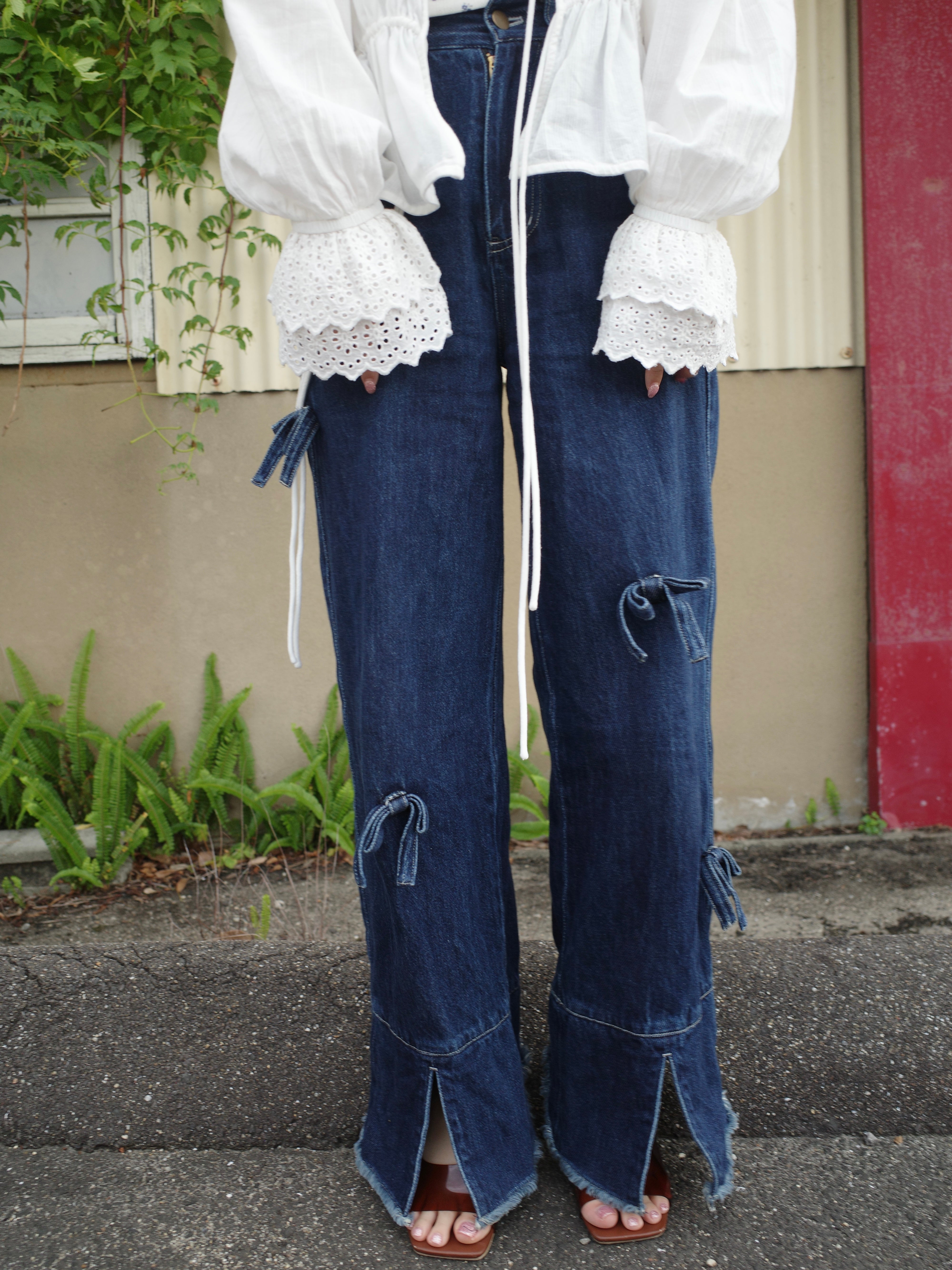 ribbon flare denim – hjerte