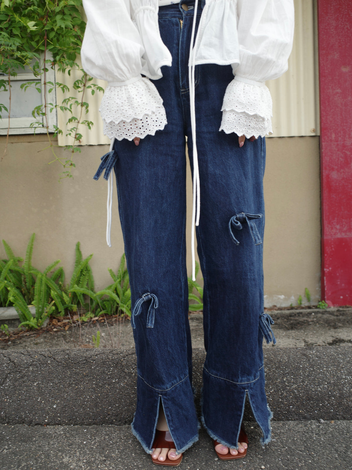 ribbon flare denim