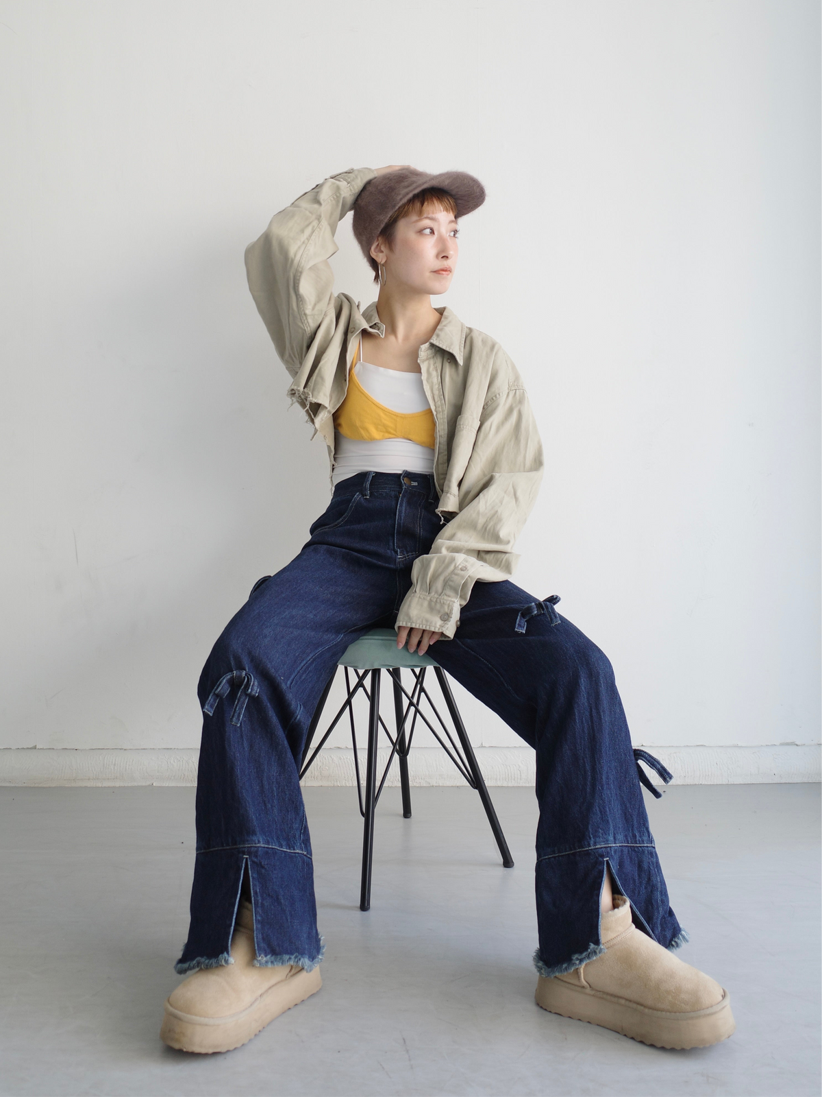 ribbon flare denim – hjerte