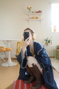 ribbon denim jacket