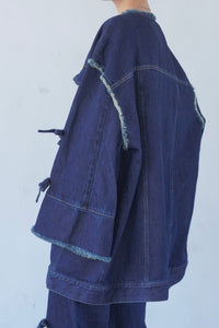 ribbon denim jacket